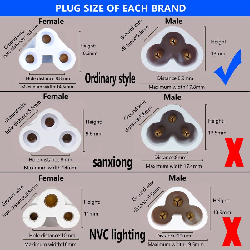 SinLoon UL-LP Certification T5 T8 LED Lamp Connecting Wire Ceiling Lights Daylight LED Integrated Tube Cable Linkable Cords for Tube Lamp Holder Socket Fittings with Cables(1.5M 10 Pack) - Image 2